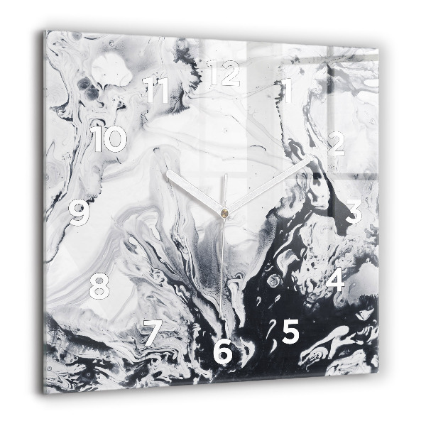 Orologio quadrato Marmo inchiostro astratto