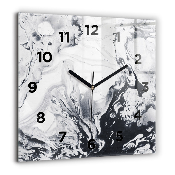 Orologio quadrato Marmo inchiostro astratto
