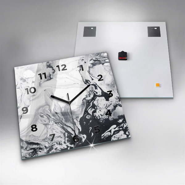 Orologio quadrato Marmo inchiostro astratto