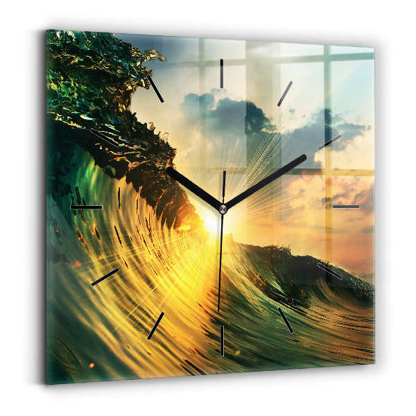 Orologio quadrato Prospettiva del tramonto delle onde