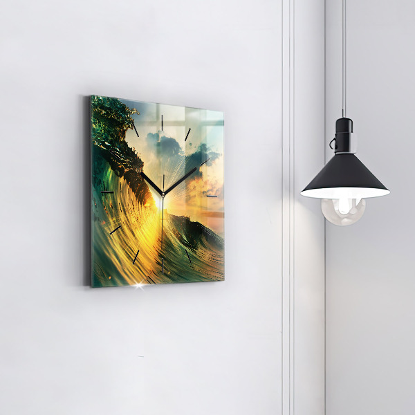 Orologio quadrato Prospettiva del tramonto delle onde