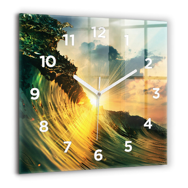 Orologio quadrato Prospettiva del tramonto delle onde