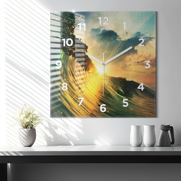 Orologio quadrato Prospettiva del tramonto delle onde