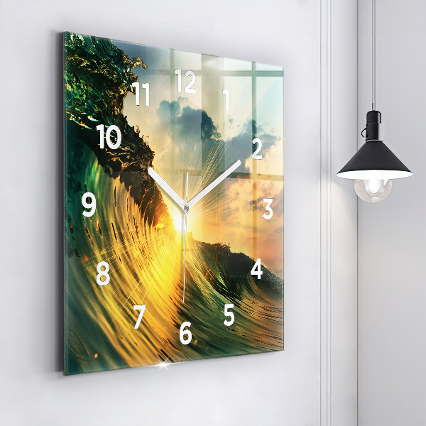 Orologio quadrato Prospettiva del tramonto delle onde