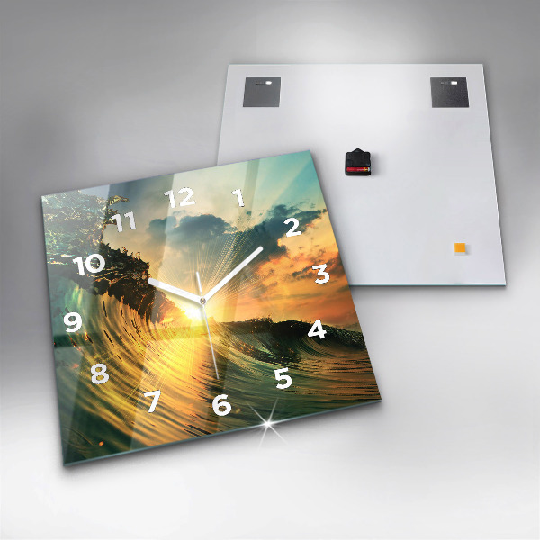 Orologio quadrato Prospettiva del tramonto delle onde