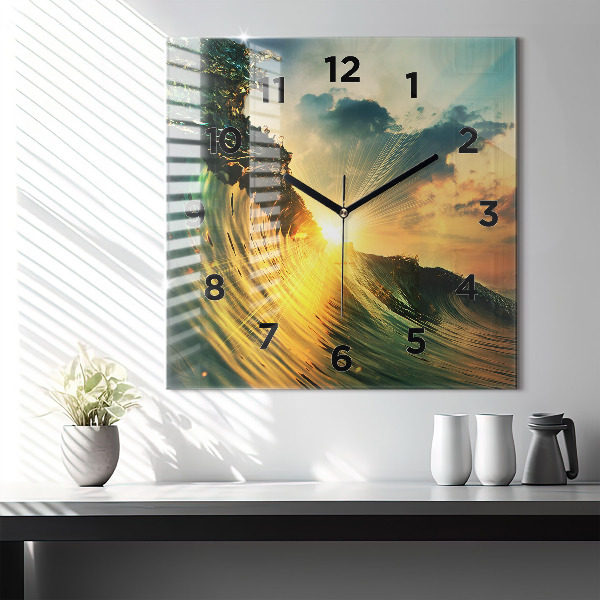 Orologio quadrato Prospettiva del tramonto delle onde