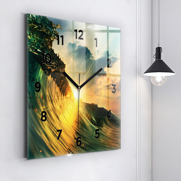 Orologio quadrato Prospettiva del tramonto delle onde