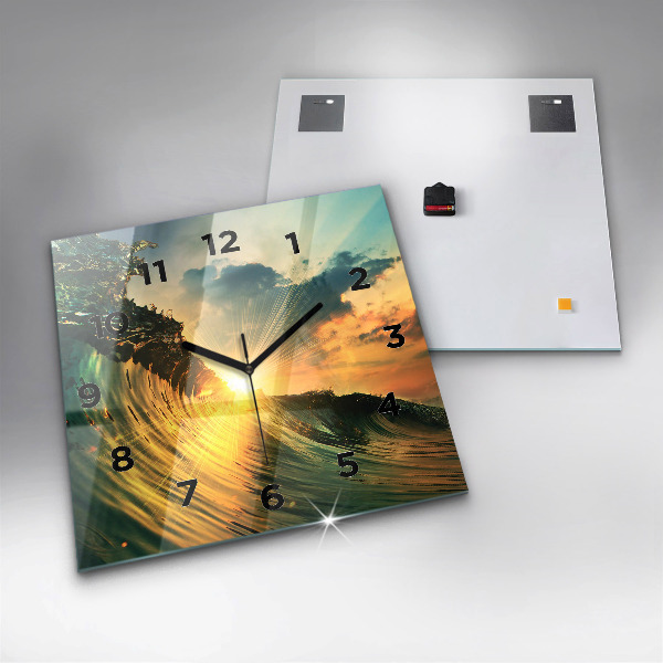 Orologio quadrato Prospettiva del tramonto delle onde