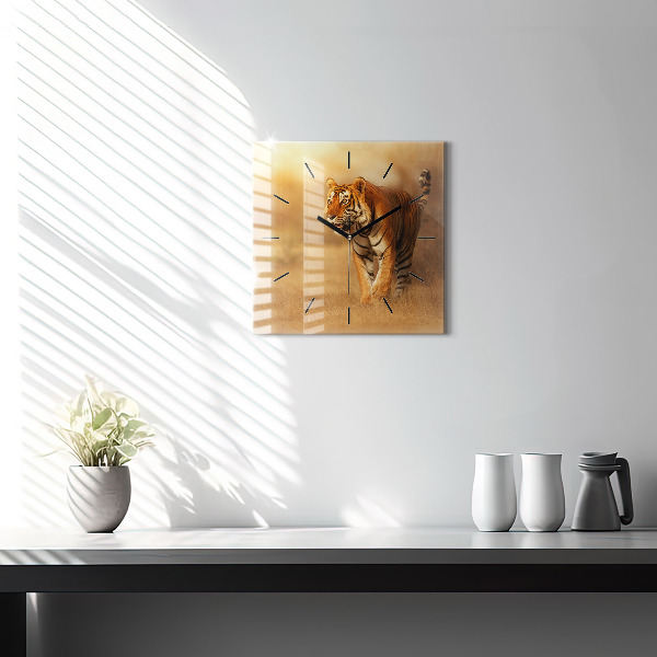Orologio quadrato Caccia alla tigre