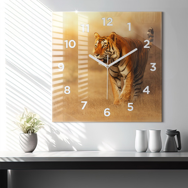 Orologio quadrato Caccia alla tigre
