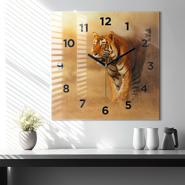 Orologio quadrato Caccia alla tigre