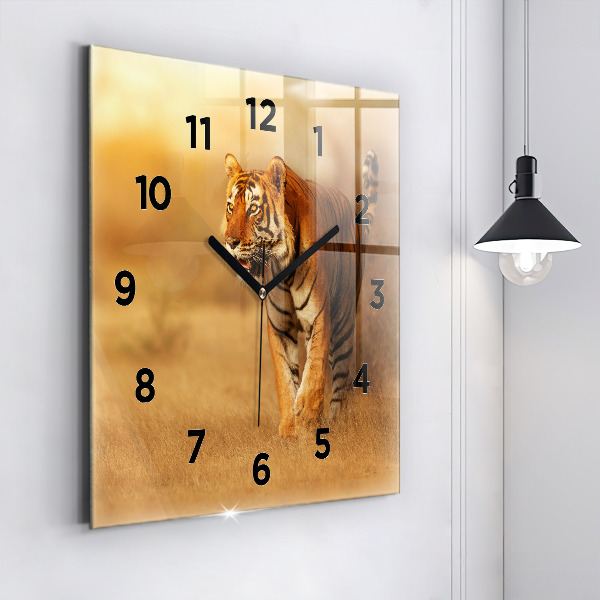 Orologio quadrato Caccia alla tigre