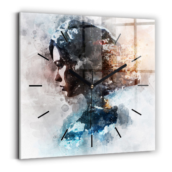 Orologio quadrato Volti astratti
