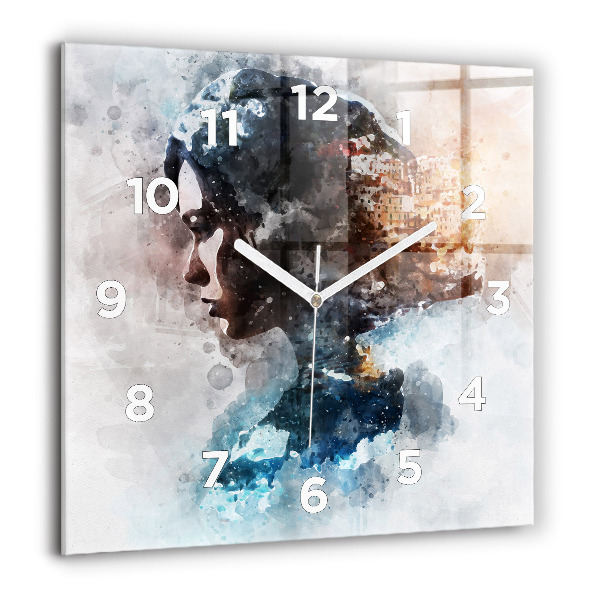 Orologio quadrato Volti astratti