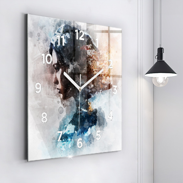 Orologio quadrato Volti astratti
