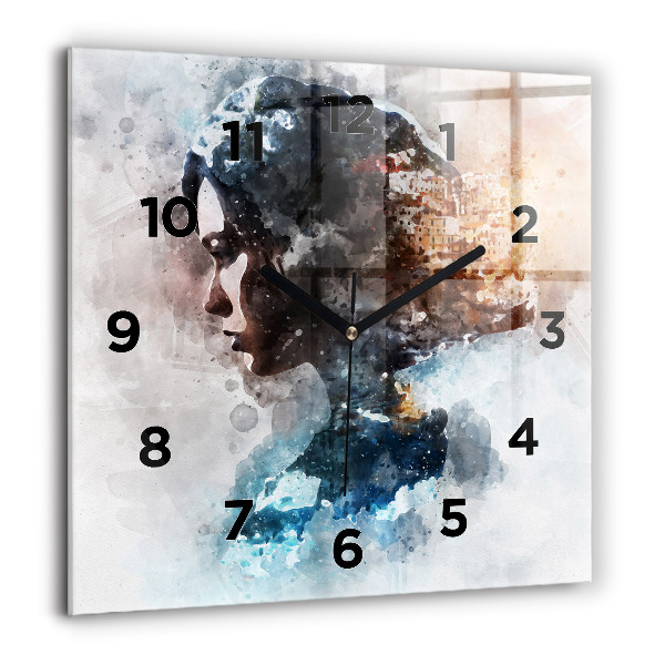 Orologio quadrato Volti astratti