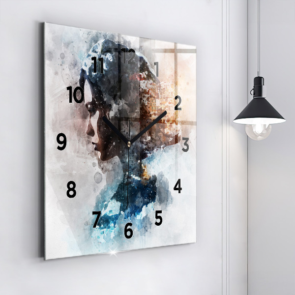 Orologio quadrato Volti astratti