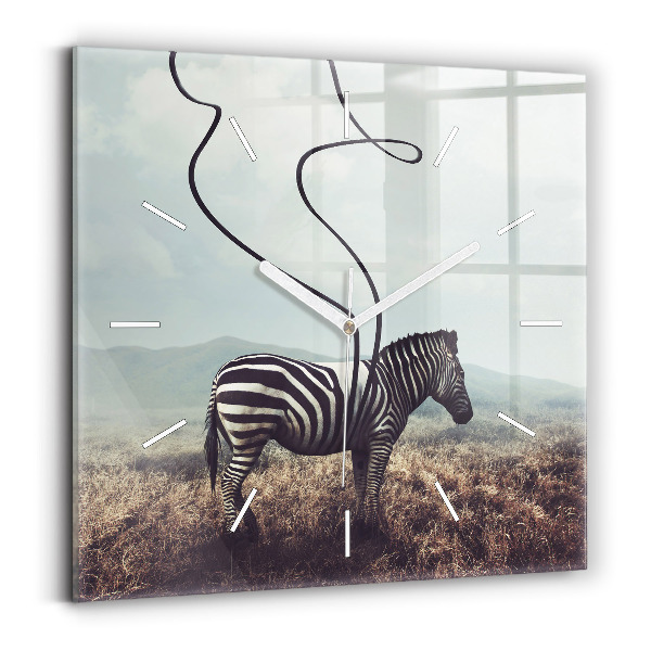 Orologio quadrato Zebra – Astrazione