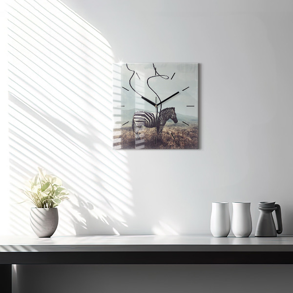 Orologio quadrato Zebra – Astrazione