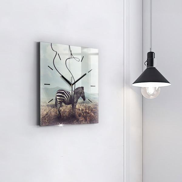 Orologio quadrato Zebra – Astrazione