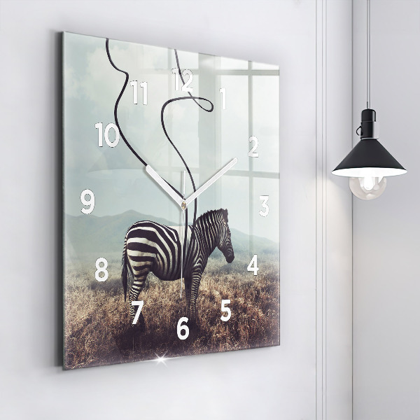 Orologio quadrato Zebra – Astrazione