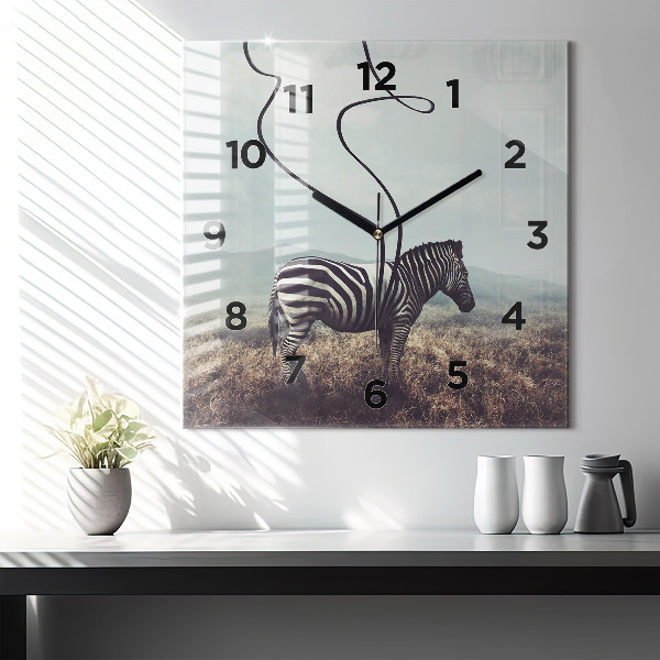 Orologio quadrato Zebra – Astrazione
