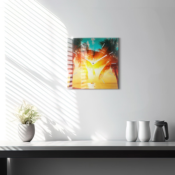 Orologio quadrato in vetro Vacanze Relax Estate