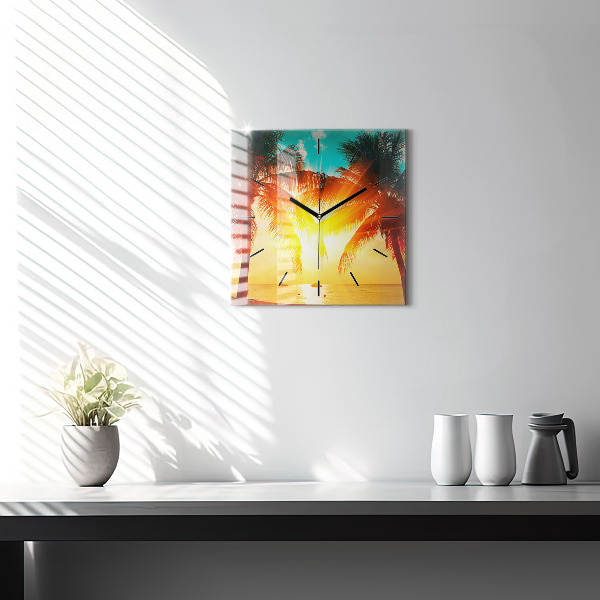 Orologio quadrato in vetro Vacanze Relax Estate