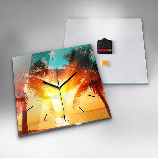 Orologio quadrato in vetro Vacanze Relax Estate
