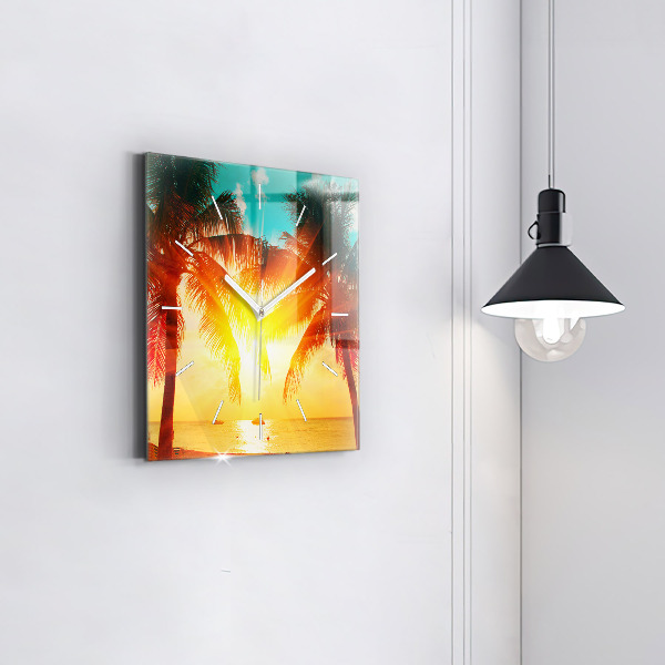 Orologio quadrato in vetro Vacanze Relax Estate