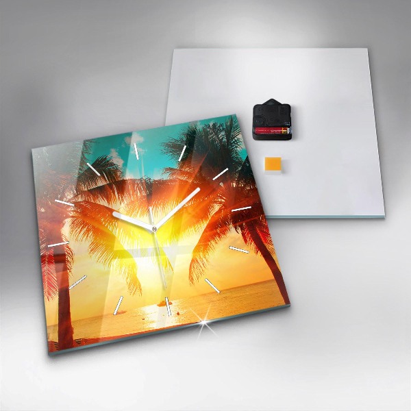 Orologio quadrato in vetro Vacanze Relax Estate