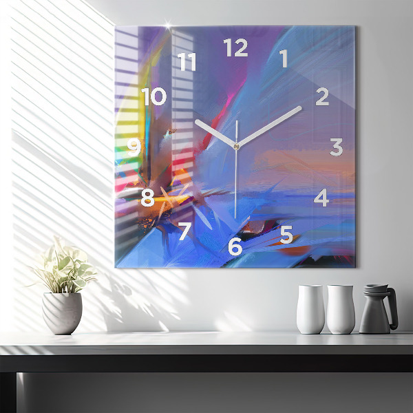 Orologio quadrato in vetro Paesaggio marino