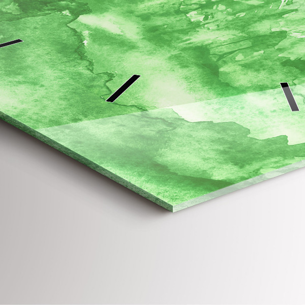 Orologio quadrato in vetro Dipingere la foresta verde