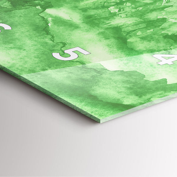 Orologio quadrato in vetro Dipingere la foresta verde