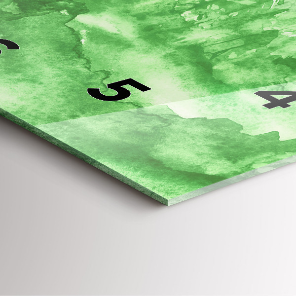 Orologio quadrato in vetro Dipingere la foresta verde