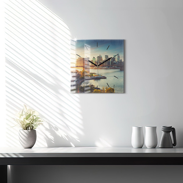 Orologio quadrato in vetro New York Manhattan