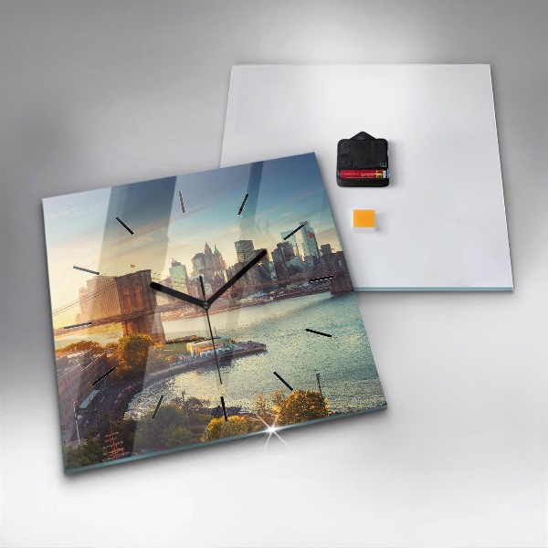 Orologio quadrato in vetro New York Manhattan