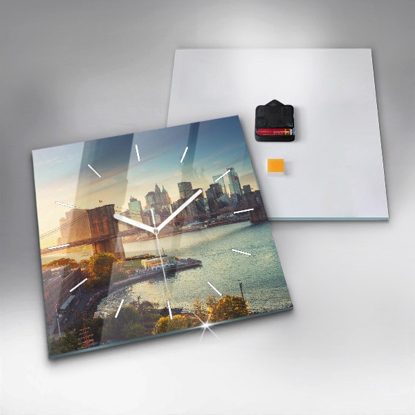 Orologio quadrato in vetro New York Manhattan