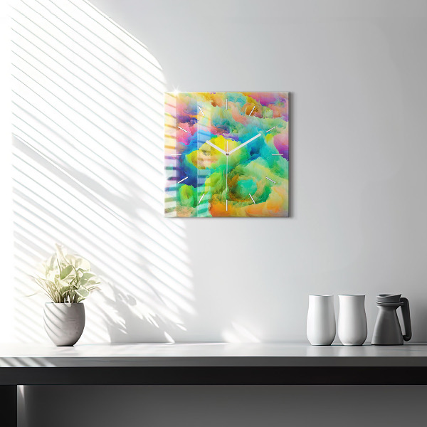 Orologio quadrato in vetro Texture frattale