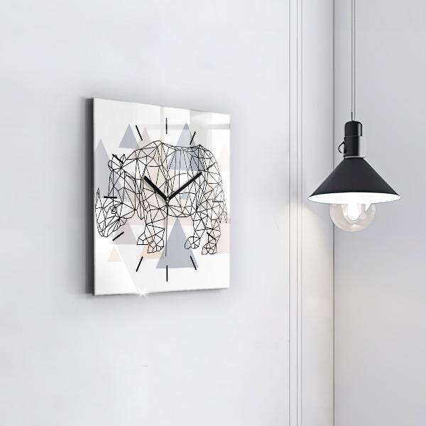 Orologio quadrato in vetro Modello geometrico