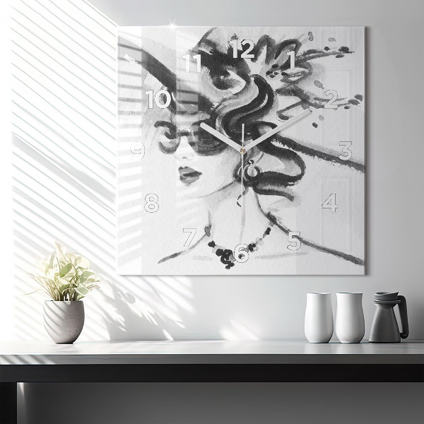 Orologio quadrato in vetro Donna alla moda