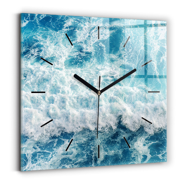 Orologio quadrato in vetro Onde dell'oceano