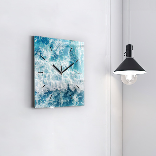 Orologio quadrato in vetro Onde dell'oceano