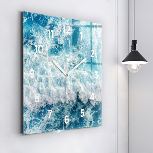 Orologio quadrato in vetro Onde dell'oceano