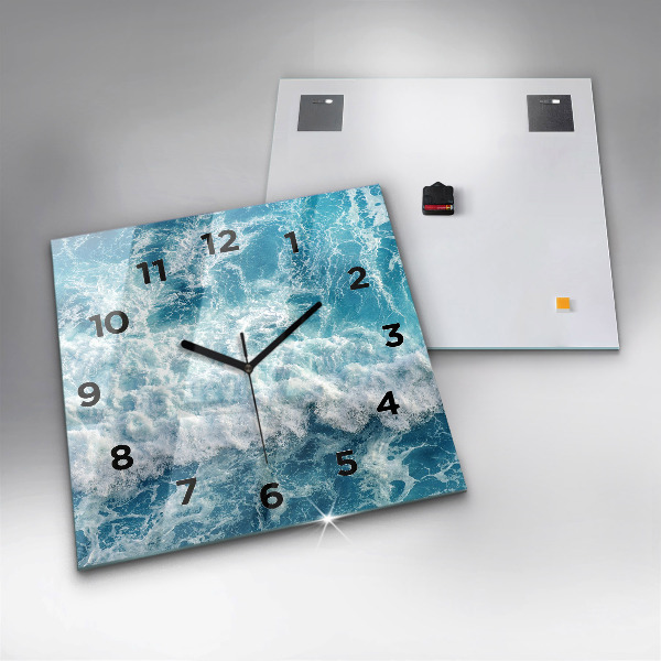 Orologio quadrato in vetro Onde dell'oceano