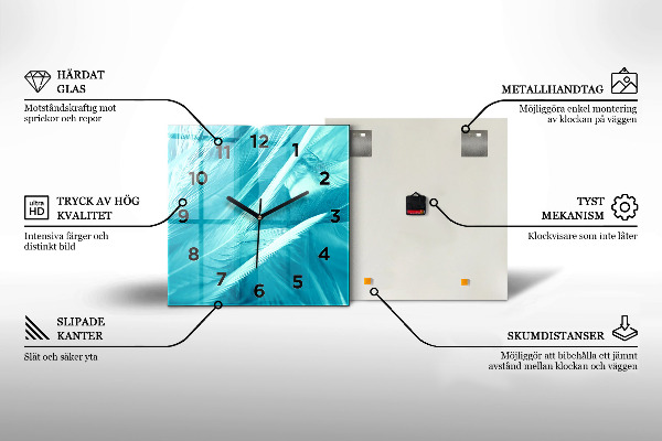 Orologio quadrato in vetro Motivo geometrico