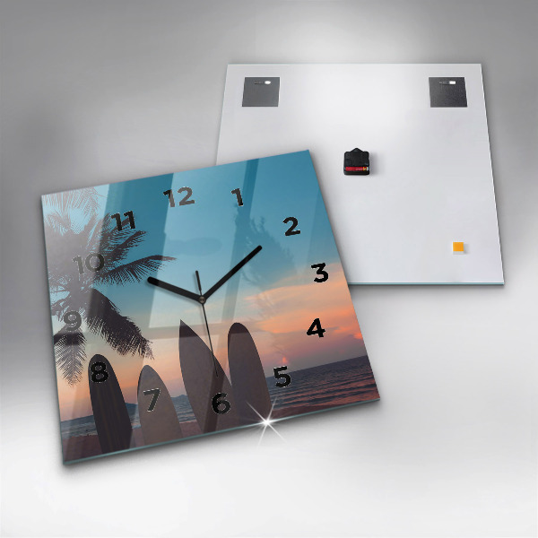 Orologio quadrato in vetro Surf sulla spiaggia