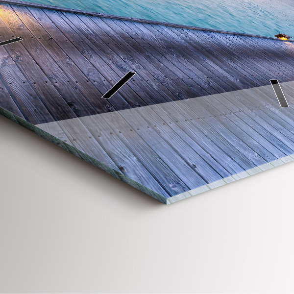 Orologio quadrato in vetro Tramonto Maldive