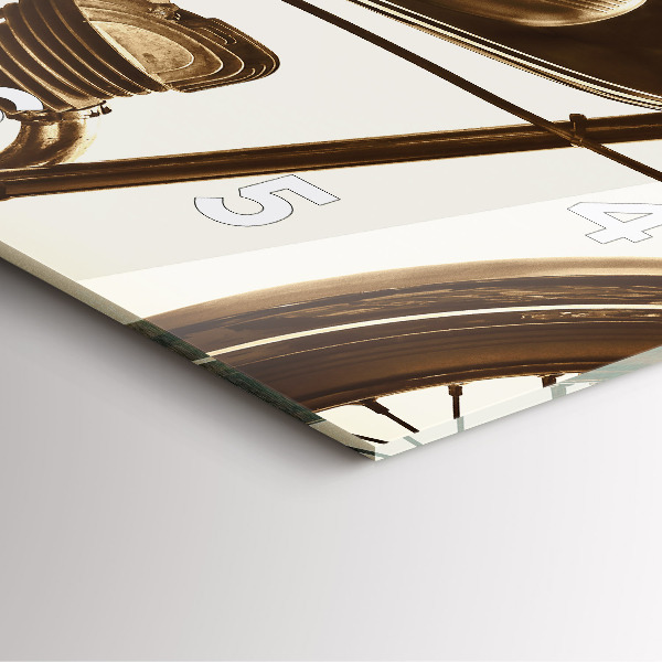 Orologio quadrato in vetro Moto d'epoca seppia