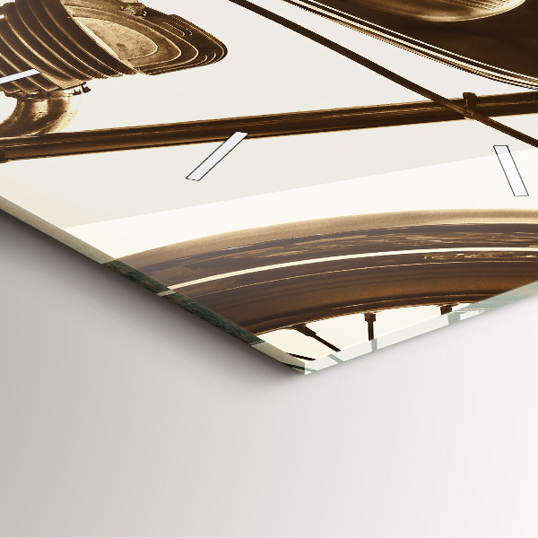 Orologio quadrato in vetro Moto d'epoca seppia